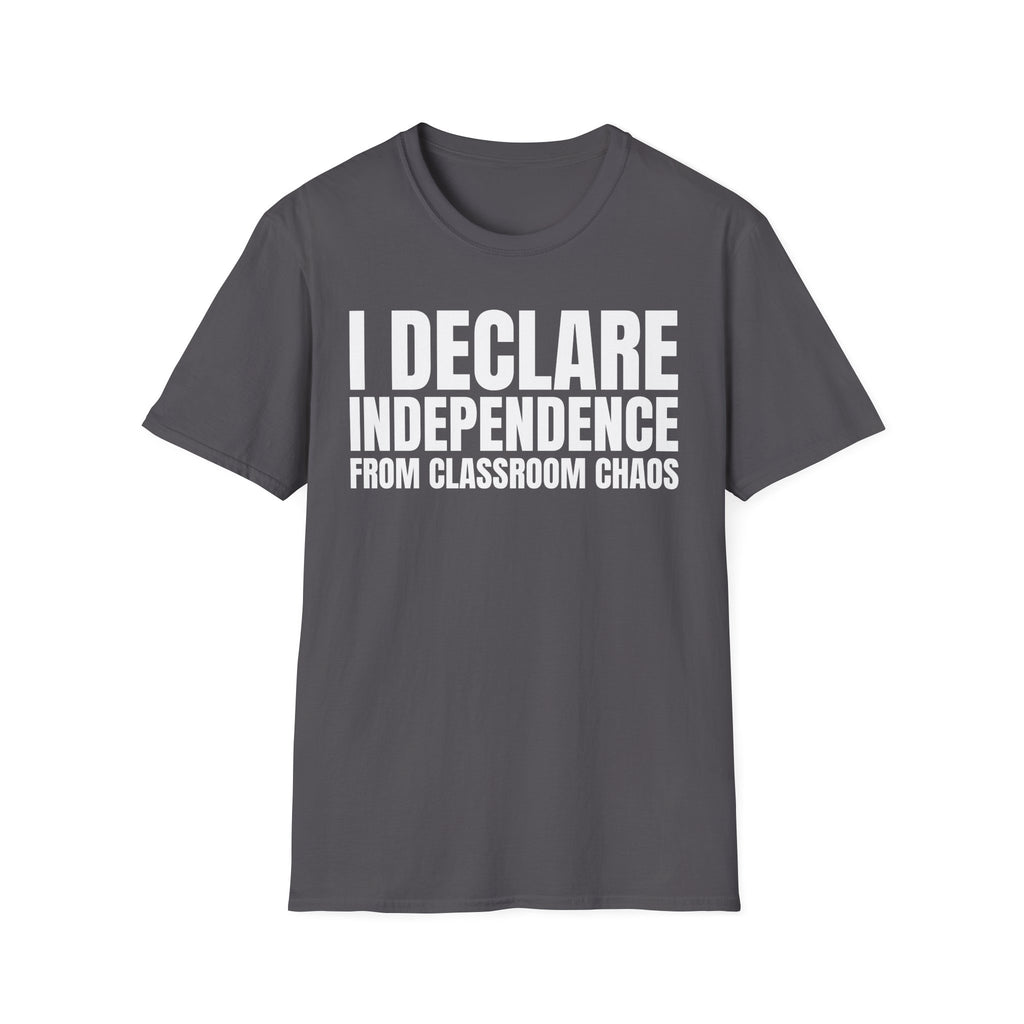 I DECLARE INDEPENDENCE FROM CLASSROOM CHAOS T-SHIRT